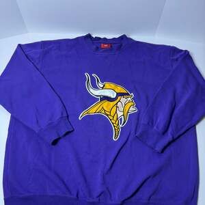 Vintage Minnesota Vikings NFL Purple Embroidered Crewneck Sweatshirt XL